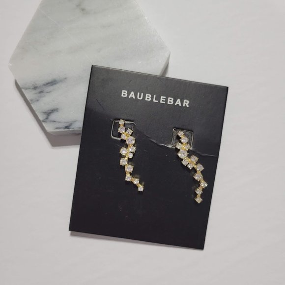 NWT Baublebar Farah Gold And Crystal Ear Crawlers - Picture 2 of 3